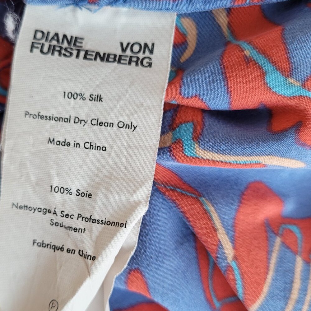 Diane Von Furstenberg 100% Silk Eldsen Printed Dress - Picture 8 of 8